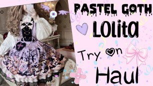 'Pastel Goth Halloween Lolita fashion try on Haul'