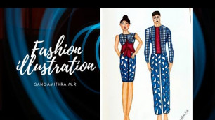 'Men and women fashion illustration | pattern making |Easy fashion sketch | Sangamithra M.R.'