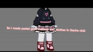 'I made pastel goth makeup and clothes in Gacha club read desc'