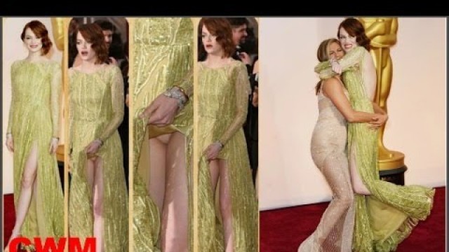 'Emma Stone Wardrobe Malfunction : Revealed Crotch On Oscars'