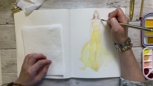 'Fashion Illustration | Watercolor of Elie Saab\'s dress'