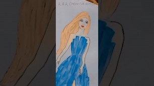 'How to make a girl | Fashion illustration dress | watercolor painting | #shorts #art #youtubeshorts'