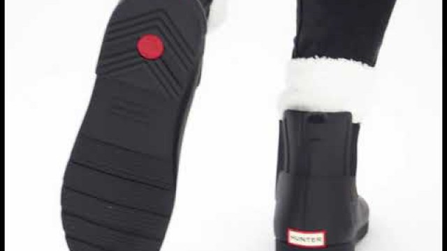 '| Shuperb™ Hunter ORIGINAL REFINED Ladies Rubber Chelsea Boots Black'