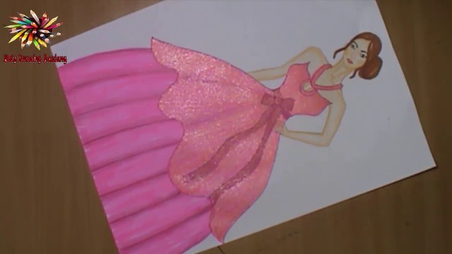 'how to draw a dress,how to draw fashion sketch,how to draw fashion illustration'