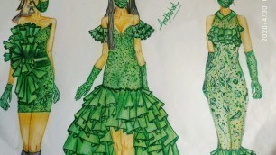 'Fashion illustration compilation/ pencils colour/acrylic colour /watercolor'