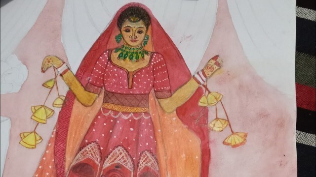 'Indian Bride Acrylic Painting I Fashion Illustration Painting I Ankit Singh Artist'