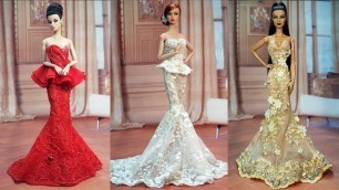 'Gorgeous Barbie Doll Dresses ❤️ 4 DIY Doll Makeover Transformations || BARBIE DOLL HACKS'
