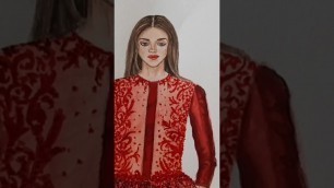 'How to draw silk texture | embroidery designs | fashion illustration 