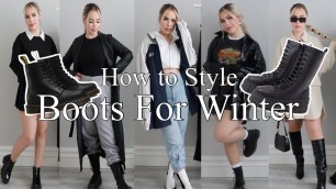 'HOW TO STYLE 5 CHUNKY BOOTS FOR WINTER 2021 | DR. MARTENS, CHELSEA BOOTS, LACE UP, PRADA DUP & MORE'