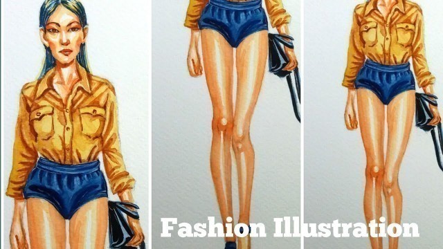 'Fashion Illustrations Tutorial with Watercolour/How to Paint Fashion Illustration'