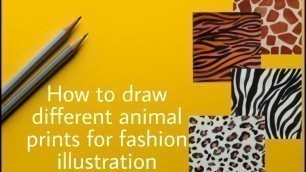 'animal print art Tutorial |fashion illustration| easy fashion illustration| step by step|watercolors'