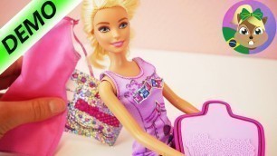 'BARBIE fazendo vestidos com kit FASHION DESIGNER da Mattel | Desenhando moda para boneca'