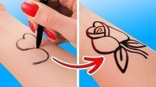 'DIY MARKER TATTOO || Cheap DIY Jewelry, Accessories And Fashion Tips To Upgrade Your Style'