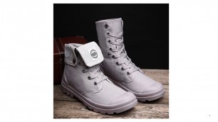 'Men Military Outdoor Fashion Canvas High Top Shoes Chelsea Boots'