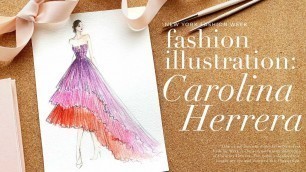 'sketch with me: Carolina Herrera Fall/Winter 2022 fashion illustration ✨ New York Fashion Week'