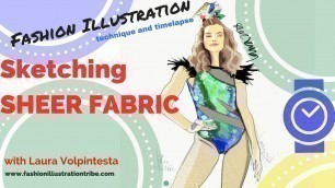 'How to render sheer fabrics in digital fashion illustration, watercolor or marker- in 4 steps'