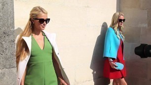 'Paris And Nicky Hilton Arrive At The Valentino Show For Paris Fashion Week'