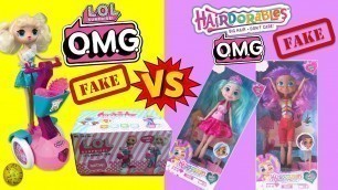 'Fake lol surprise omg fashion dolls vs fake hairdorables omg fashion dolls unboxing and comparison'